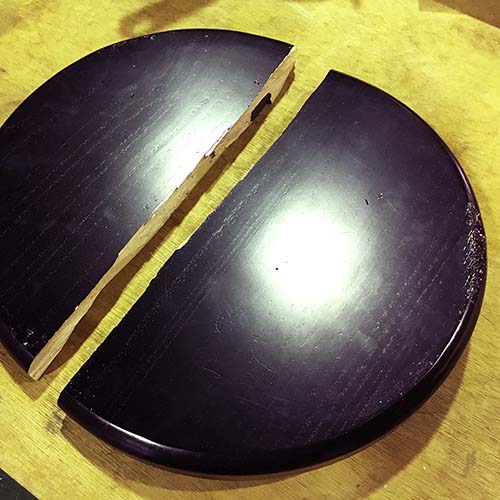 椅子の修理事例:スツール座面の接着補修