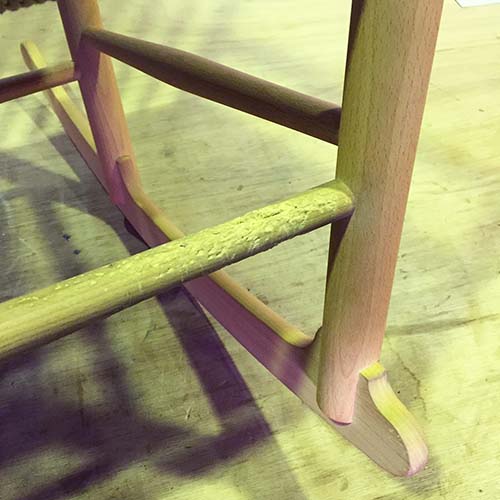 椅子の修理事例:ロッキングチェアの部材製作