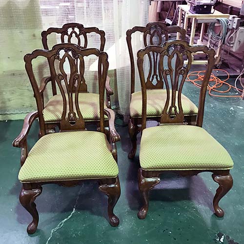 椅子やベンチの修理・張り替え・塗り替え・修理リメイク事例:座面張り替え・ウレタン交換・脚のボルト締め直し