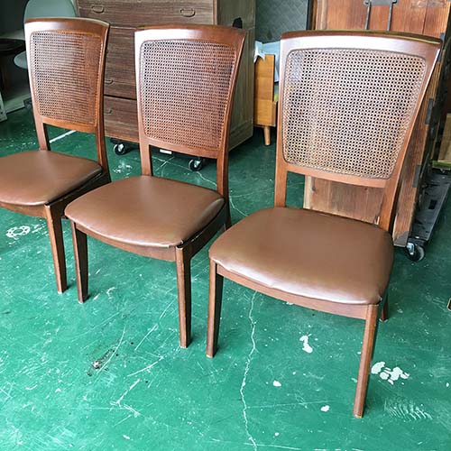 椅子やベンチの修理・張り替え・塗り替え・修理リメイク事例:籐の張り替え・籐の色あわせ塗装・解体組み直し