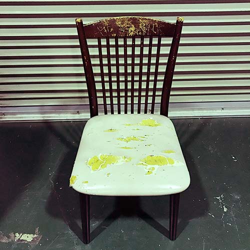 椅子やベンチの修理・張り替え・塗り替え・修理リメイク事例:座面張り替え・部分的に塗装補修