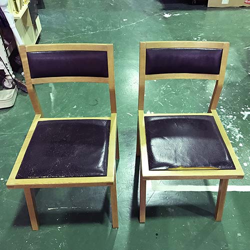 椅子修理・張り替え・塗り替え・修理リメイク事例:座面張り替え