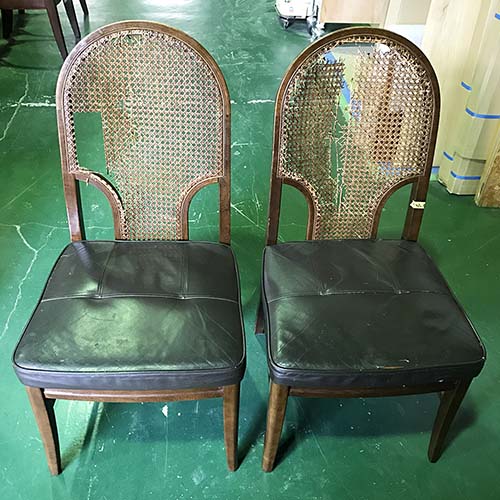 椅子やベンチの修理・張り替え・塗り替え・修理リメイク事例:籐の張り替え・籐の色あわせ塗装・座面張り替え