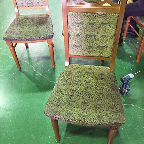 椅子やベンチの修理・張り替え・塗り替え・修理リメイク事例:座板交換・解体組み直し・座面張り替え