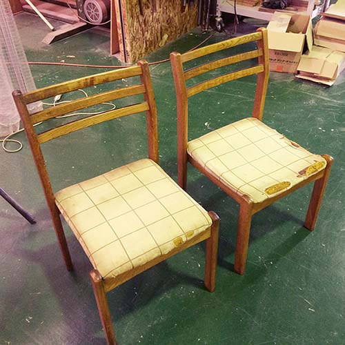 椅子の修理事例:座面張り替え・ウレタン入れ替え