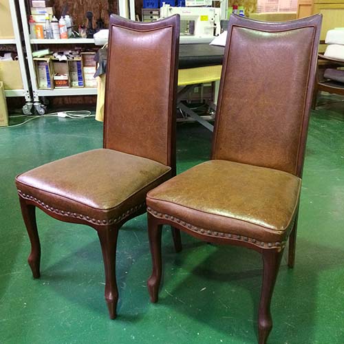 椅子の修理事例:座面・背張り替え