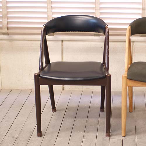 椅子の修理事例:剥離オイル仕上げ、背もたれと座面の張り替え