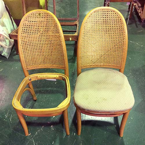 椅子修理:籐の張り替え・塗装補修・座面の張り替え