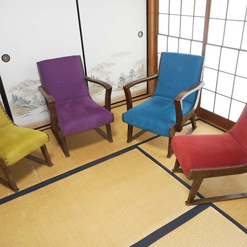 椅子やベンチの修理・張り替え・塗り替え・修理リメイク事例:ぐらつき直し・ばね→板座に変更・台輪製作・背座張り替え