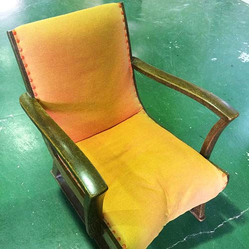 椅子やベンチの修理・張り替え・塗り替え・修理リメイク事例:ぐらつき直し・ばね→板座に変更・台輪製作・背座張り替え