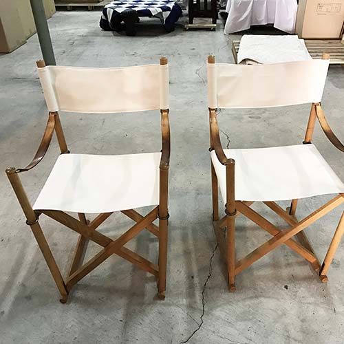 椅子やベンチの修理・張り替え・塗り替え・修理リメイク事例:フォールディングチェア座面・背もたれの張り替え