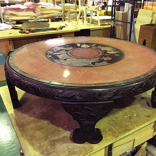 テーブル修理補修事例:脚の接着補修