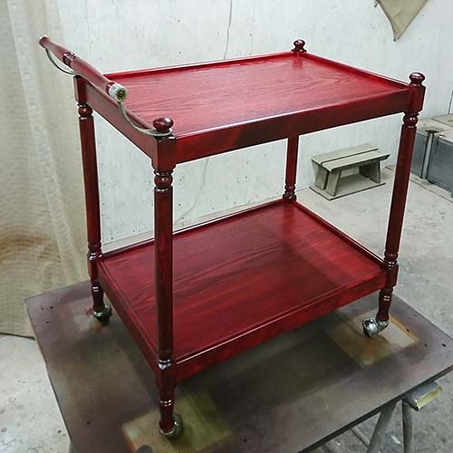 家具修理事例:ワゴン塗装補修