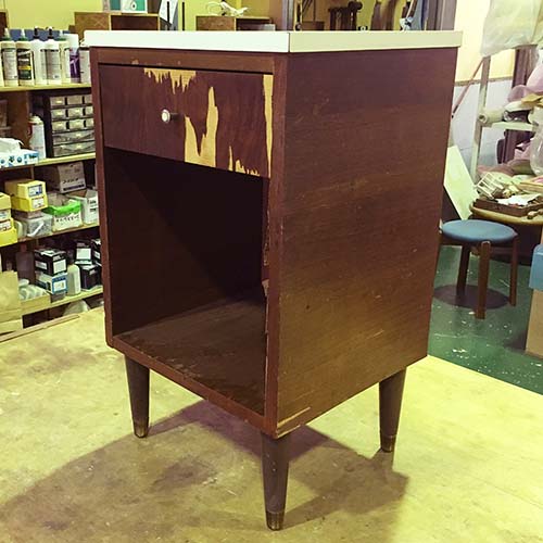 家具の修理事例:キャビネット突板の張り替え補修