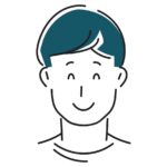 笑う若い男性のイラスト by Loose Drawing