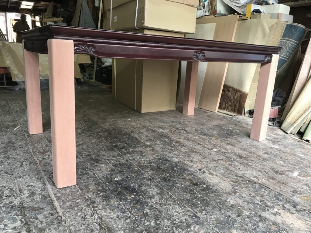 座卓をダイニングテーブルへリメイク